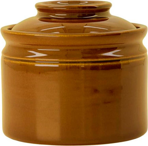 Retro Stone Salt Jar | Barn - Mocha Brown | Glazed