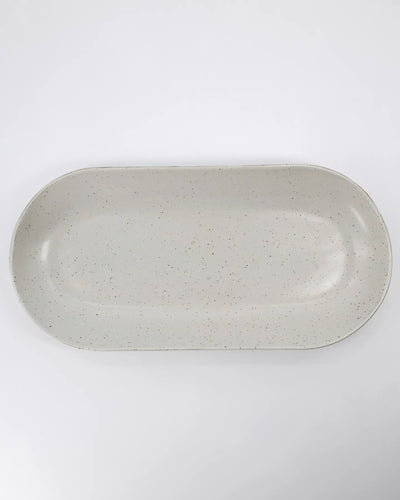 Pion Oval Serving Dish | Speckled White