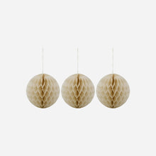 Load image into Gallery viewer, Ivory Round Paper Christmas Decorations | Set/3 | 20cm