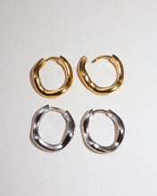 Load image into Gallery viewer, Lines + Current | Flo Hoop Earrings