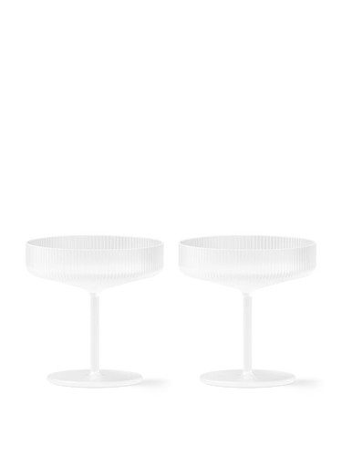 Ferm Living Ripple Champagne Saucers (Set of 2) | Frosted