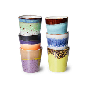 HKliving 70s Ceramic Coffee Mugs (set of 6) | Pluto