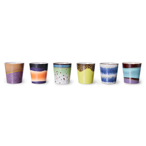 HKliving 70s Ceramic Coffee Mugs (set of 6) | Pluto