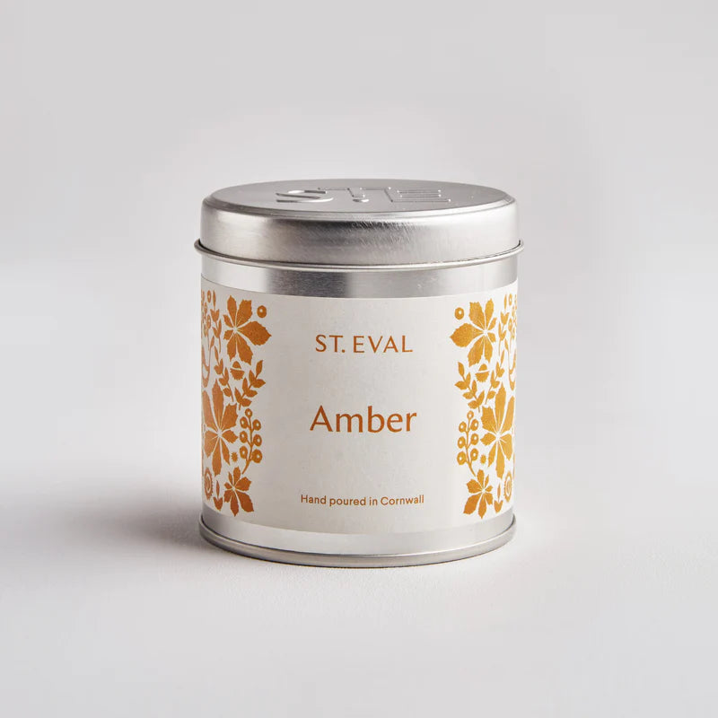St Eval Folk Amber Candle Tin
