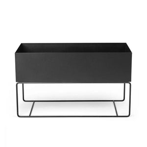 Ferm Living Low Large Black Plant Box with Oiled Oak Lid (EX-DISPLAY)