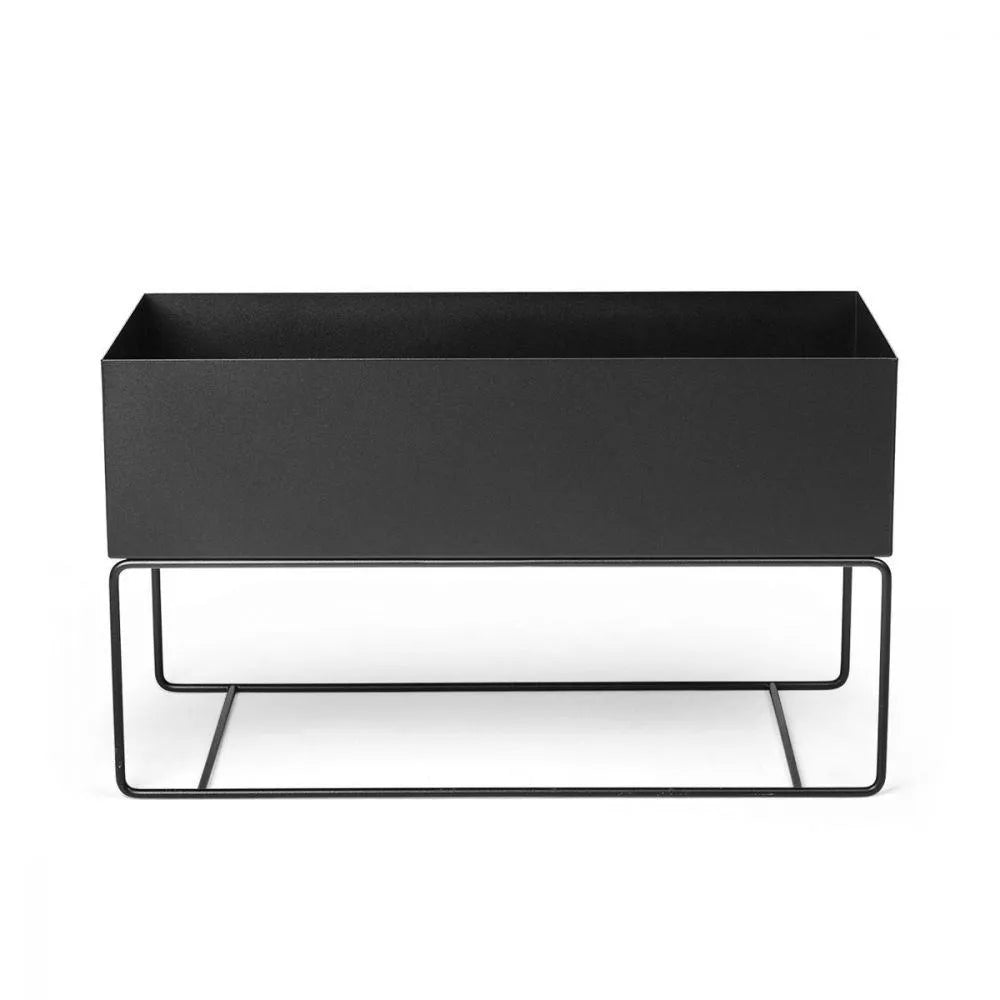 Ferm Living Low Large Black Plant Box with Oiled Oak Lid (EX-DISPLAY)