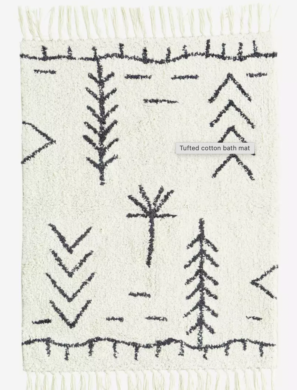 Tufted Cotton Bath Mat | Ivory + Charcoal