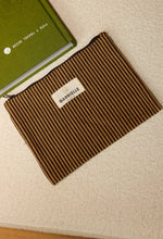 Load image into Gallery viewer, Gabrielle Paris | Small Cotton Pouch | Coffee Stripes - BTS CONCEPT STORE