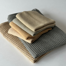 Load image into Gallery viewer, Dishcloths - Organic Cotton - Set of 2 -Knitted Golden Straw