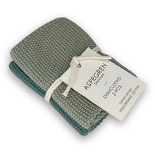 Load image into Gallery viewer, Dishcloths - Organic Cotton - Set of 2 - Knitted - Mint