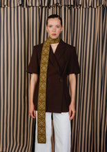 Load image into Gallery viewer, TBCo | Merino Wool Skinny Scarf in Olive Flora