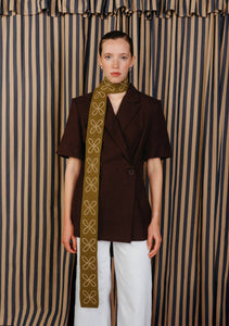 TBCo | Merino Wool Skinny Scarf in Olive Flora