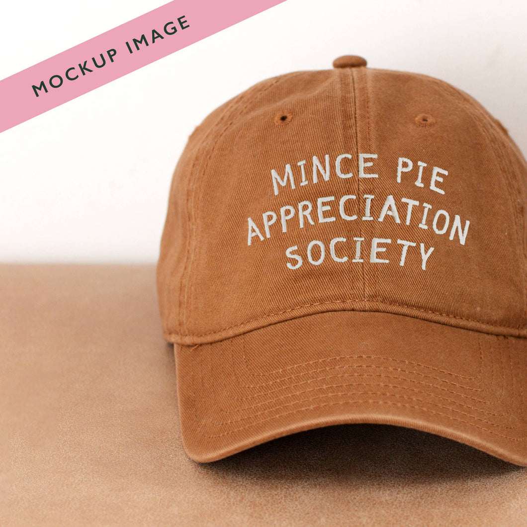 Mince Pie Appreciation Society | Tan | Cotton Baseball Cap