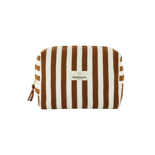 Moka Stripes Cotton Toiletry Bag