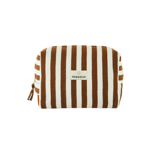 Moka Stripes Cotton Toiletry Bag