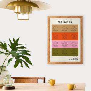 Sea Shells Retro Giclée Art Print