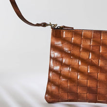 Load image into Gallery viewer, Light brown Alex handwoven Leather Clutch/ crossbody Bag