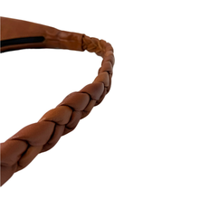 Load image into Gallery viewer, Tan Half Moon Leather Shoulder Bag – Handmade with Braided Handle - BTS CONCEPT STORE