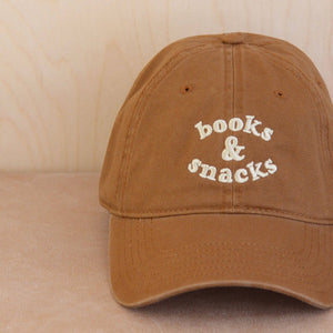 Books & Snacks - Cotton Baseball Cap - Tan