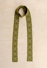 Load image into Gallery viewer, TBCo | Merino Wool Skinny Scarf in Olive Flora