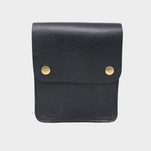 Load image into Gallery viewer, Black Small Leather Crossbody Bag with Pop Bag Closure