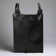 Load image into Gallery viewer, Leather Carrier Tote Bag | Black