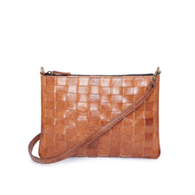 Load image into Gallery viewer, Light brown Alex handwoven Leather Clutch/ crossbody Bag