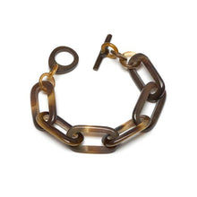 Load image into Gallery viewer, Rectangle link Buffalo horn bracelet - Brown - BTS CONCEPT STORE