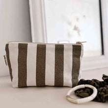 Load image into Gallery viewer, SOFIA POUCH | OLIVE / GREIGE STRIPE