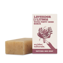 Load image into Gallery viewer, Wylder | Lavender &amp; Litsea with Poppy Seed Scrub Natural Bar Soap
