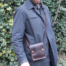 Load image into Gallery viewer, Small Leather Crossbody Bag with Pop Bag Closure | Dark Brown