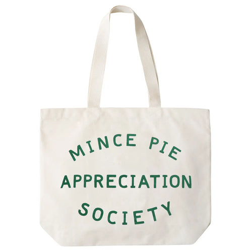 Mince Pie Appreciation Society Big Tote Bag | natural + green