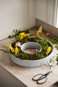 Polystone Round Candle Holder | The Ring | Grey