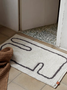 Ferm Living Lay Washable Mat | Off white + Coffee