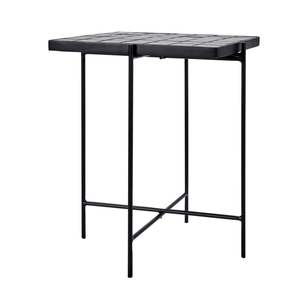 Kuna Mosaic Tile Top Side Table | Black