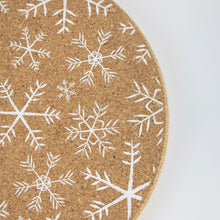 Load image into Gallery viewer, Liga Single Cork Placemat | White Snowflakes