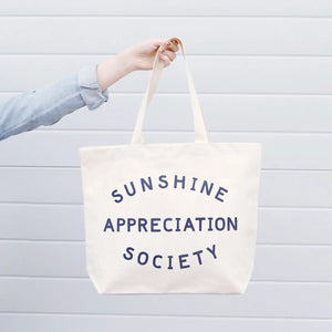 Sunshine Appreciation Society Big Tote Bag | natural + blue
