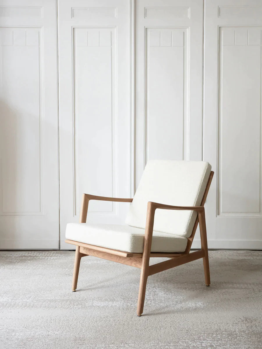 366 Concept Stefan Lounge Chair | Braid cream 02 wood