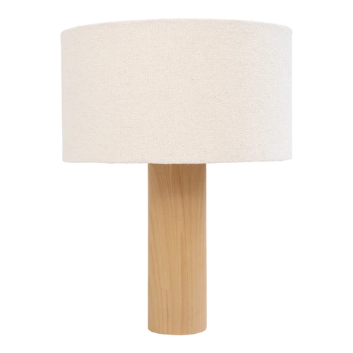 Damaged Elyn Table Lamp | Ceramic wood look base + Boucle shade