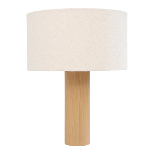 Damaged Elyn Table Lamp | Ceramic wood look base + Boucle shade