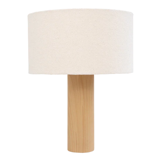 Damaged Elyn Table Lamp | Ceramic wood look base + Boucle shade