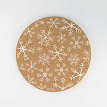 Load image into Gallery viewer, Liga Single Cork Placemat | White Snowflakes