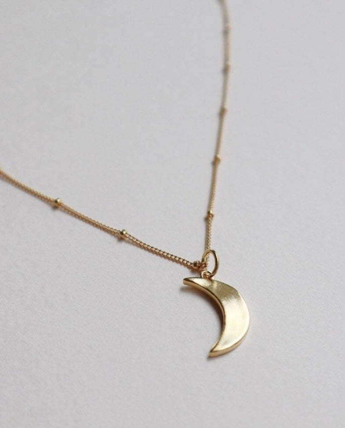 Lines + Current Crescent Moon Necklace - BTS CONCEPT STORE