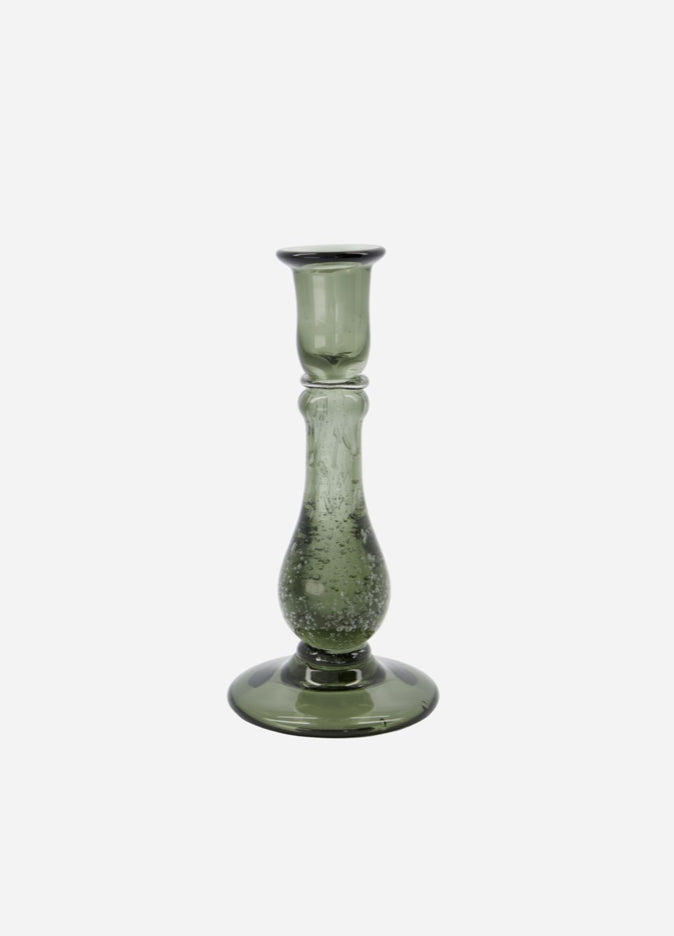Glee Glass Candle Holder | Grey 22cm