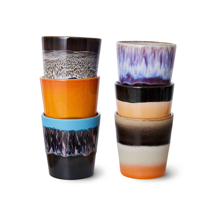 HKliving 70s Ceramic coffee mugs | stellar of 6