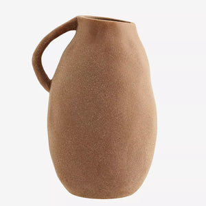 Stoneware vase jug with handle - large