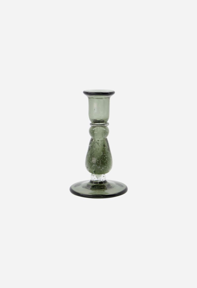 Glee Glass Candle Holder | Grey 16cm