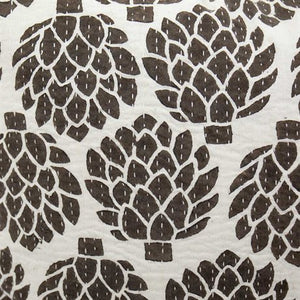 Artichoke Cushion 50x50 | Brown + White