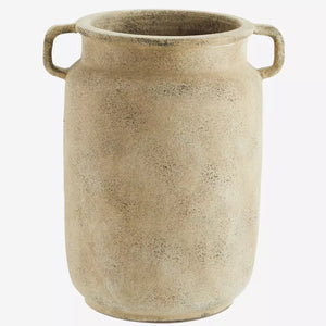 Terracotta Vase with Handles | Washed Beige