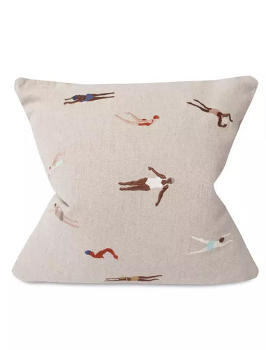 Fine Little Day | Swimmers Embroidered Cushion With Insert | 48x48 cm